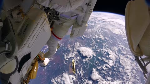 Astronauts accidentally lose a shield in space (GoPro 8K)