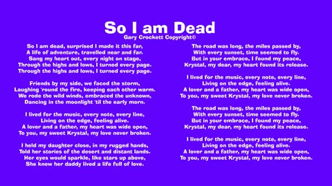 So I Am Dead Song