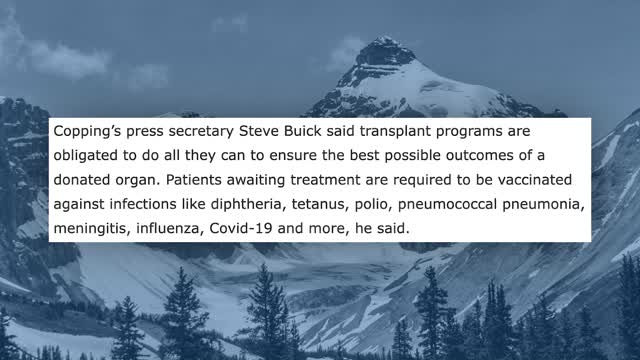 Unvaccinated woman denied organ transplant