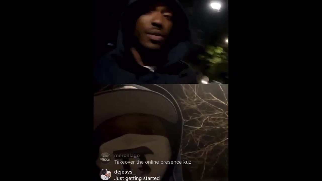 Moula 1st x Pvrx IG live Walking through the hood I’m where they can come