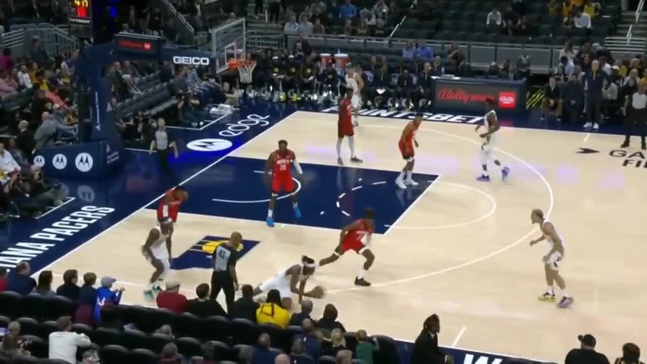 Jalen Green breaks out a nasty windmill dunk vs Pacers preseason game