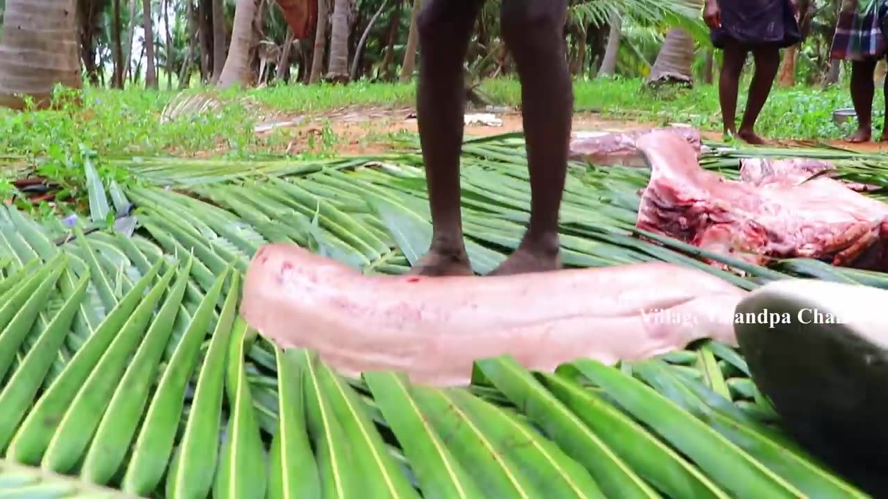 150 Kg GIANT TIGER SHARK FISH RECIPE _ CUTING And COOKING BIG SHARK FISH Prepare by VILLAGE GRANDPA