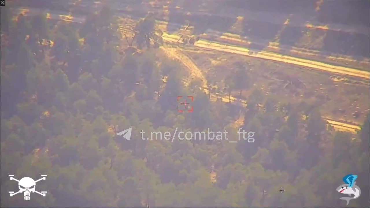 Footage from the “flying skull” 🇺🇦 showing a GMLRS strike on russian drone