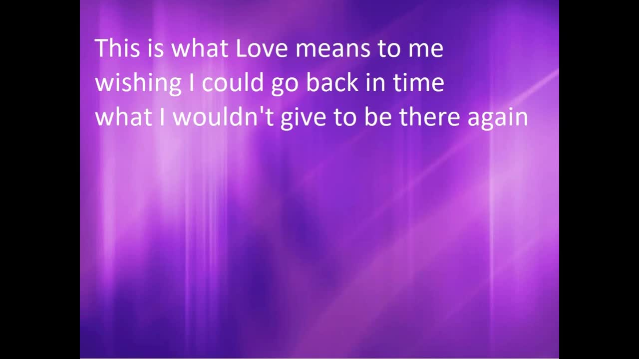 This is What Love Means to Me - [Lyrics]