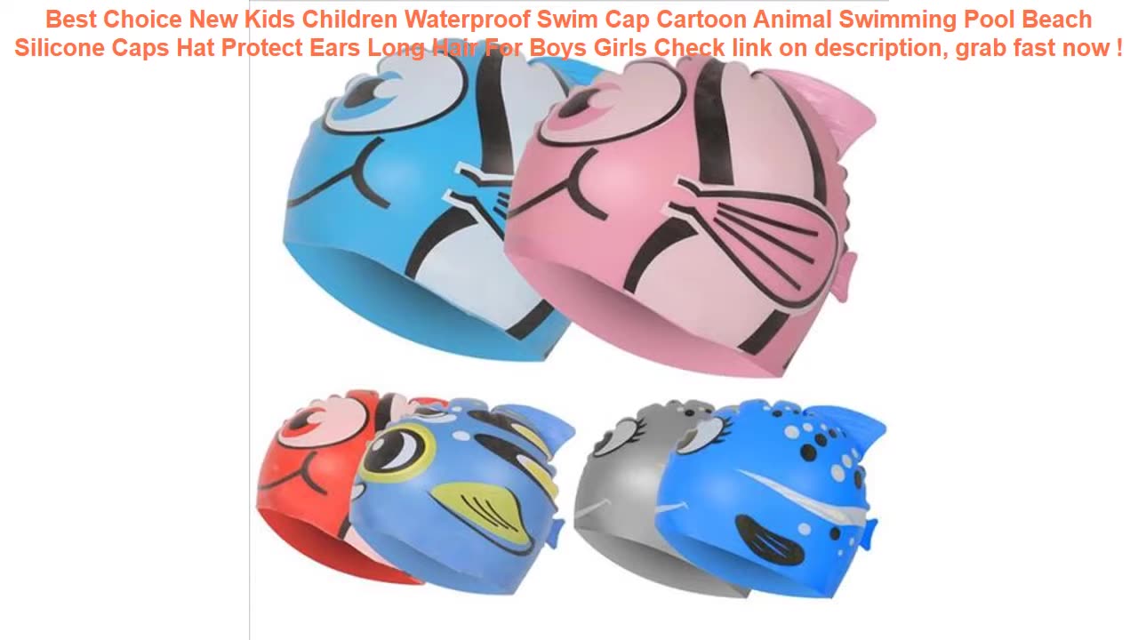 New Kids Children Waterproof Swim Cap Cartoon Animal Swimming Pool Bea(720P_HD).mp4