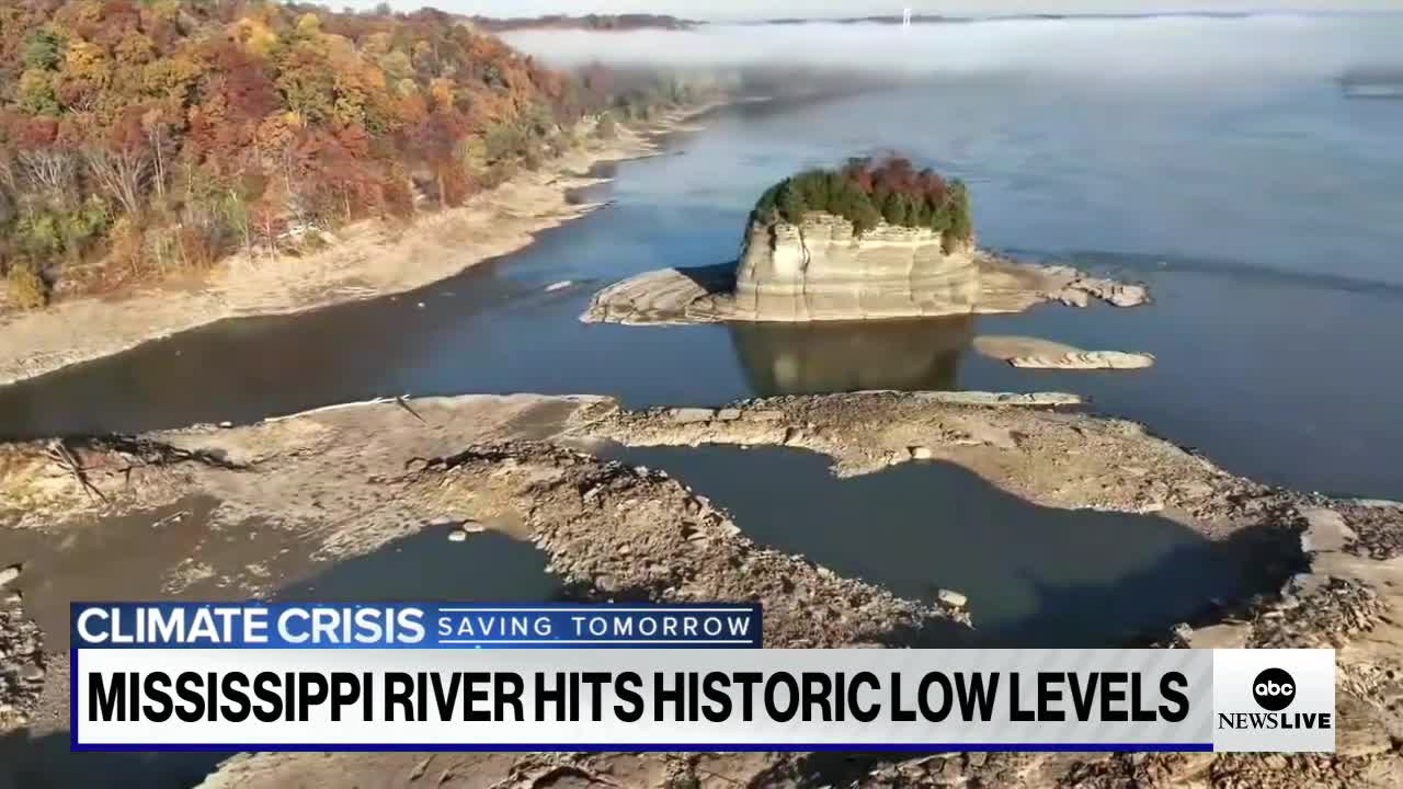 Mississippi River reaches historically low levels