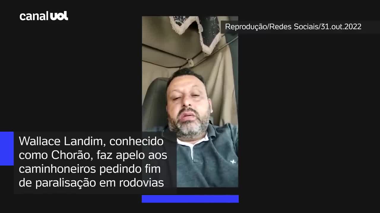 Líder dos caminhoneiros pede fim de paralisação em rodovias e reconhece vitória de Lula