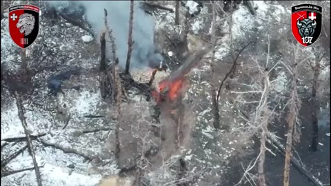 Russian Trenches are Set Alight
