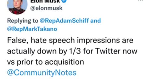 Elon Musk corrects Schiff's false accusations of Twitter in his own thread.