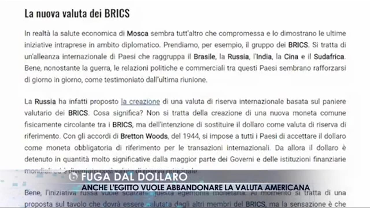 L'Egitto ha annunciato di voler abbandonare il dollaro come valuta di riferimento...