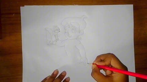 Chota bheem pencil sketch