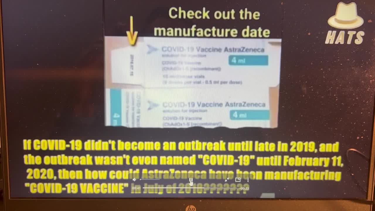 AstraZeneca date stamped jab box. PLANdemic
