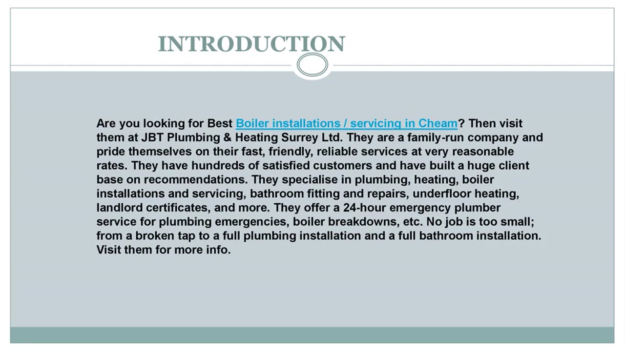 Looking for the best Boiler installations / servicing in Cheam