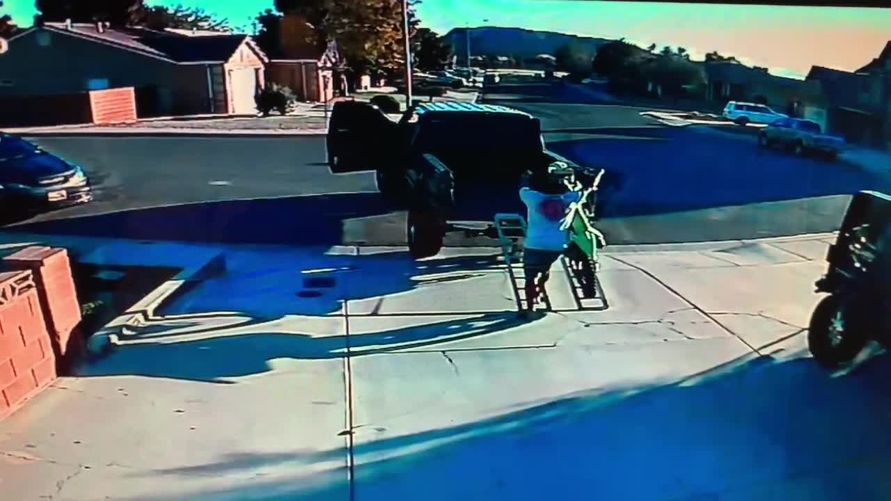 Guy Fell Trying to Load a Bike on a Truck