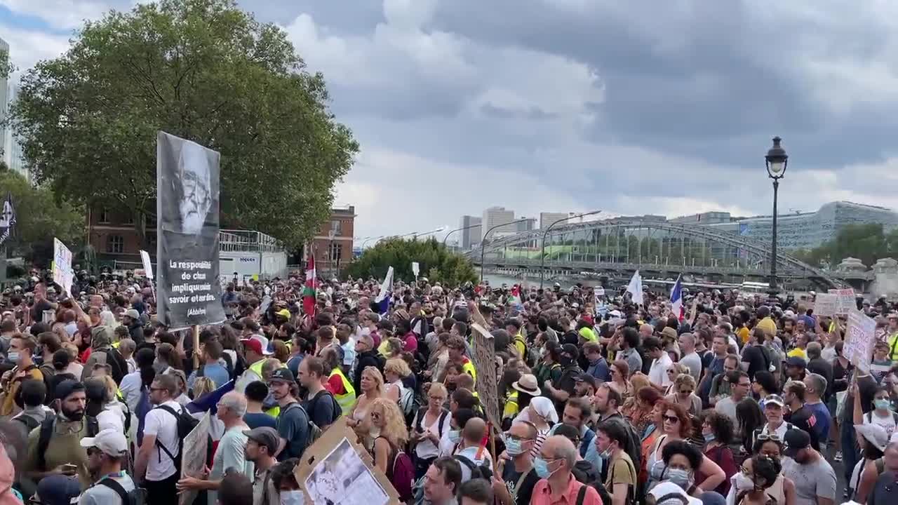 Paris, France: Massive Vaccine Passport Protests Erupt Sept. 4, 2021