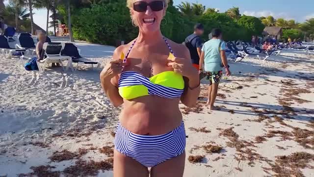 Ungrateful seagulls poo on woman