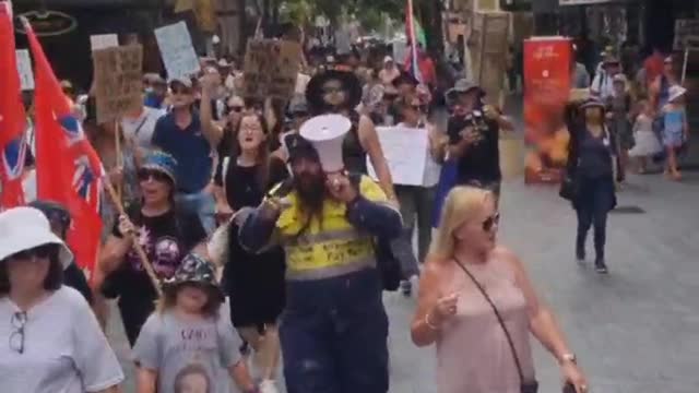 Aussies out in Perth WA protesting today against Covid Mandates & Vaccine passport restrictions