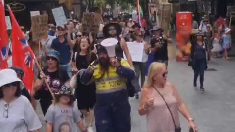 Aussies out in Perth WA protesting today against Covid Mandates & Vaccine passport restrictions