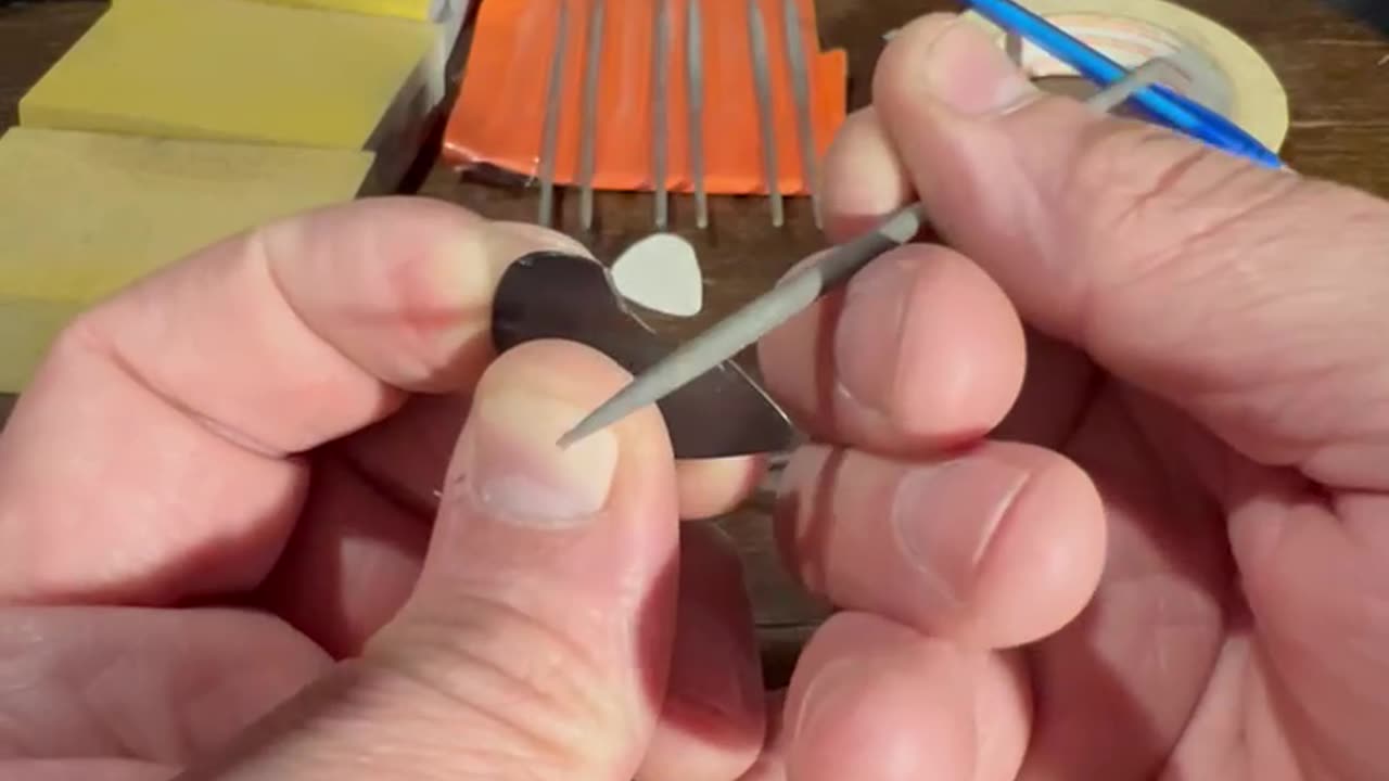 Making a custom guitar pick (2 of 3)