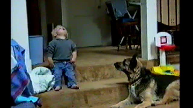 Chris and Shadow have a howling good time