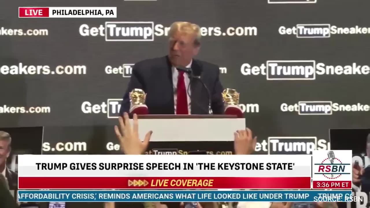 WATCH: FJB Chants Rock Crowd as Trump Gives Sneaker Speech