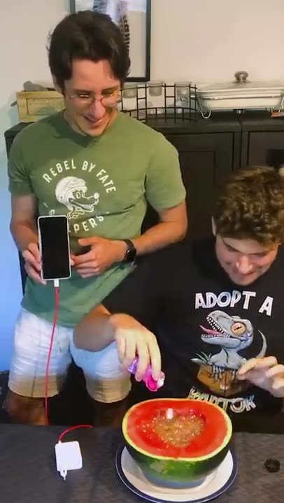 LIFE HACK de la SANDÍA CARGADOR 😱🍉🔌 ¿LO SABÍAS? ⚡ PROBANDO