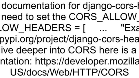 Django Cors Allow AccessControlAllowHeaders