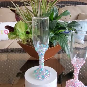 Customized and Transformed Ordinary Wine Glasses into Something Special with Pearl Beads!