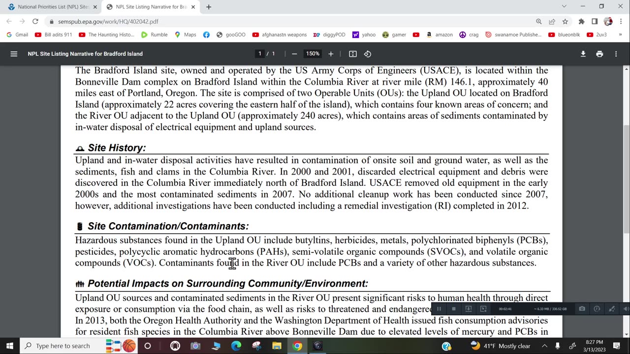 Oregon 15 toxic sites