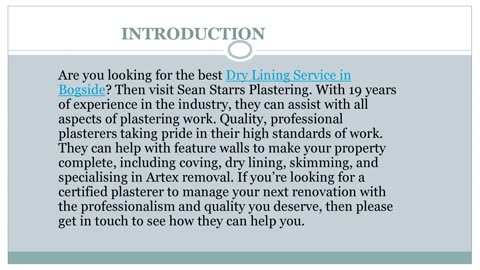 Best Dry Lining Service in Bogside