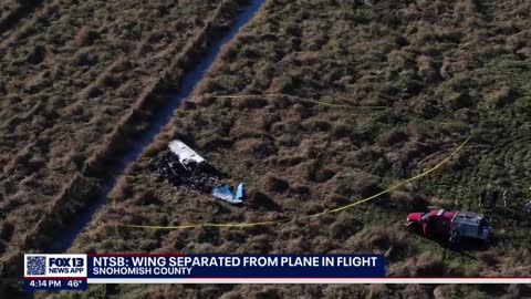 NTSB says one wing separated from the plan in-flight in deadly crash