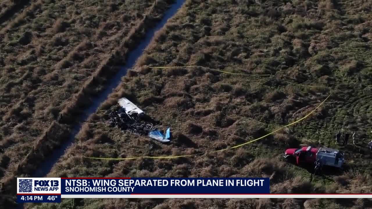 NTSB says one wing separated from the plan in-flight in deadly crash