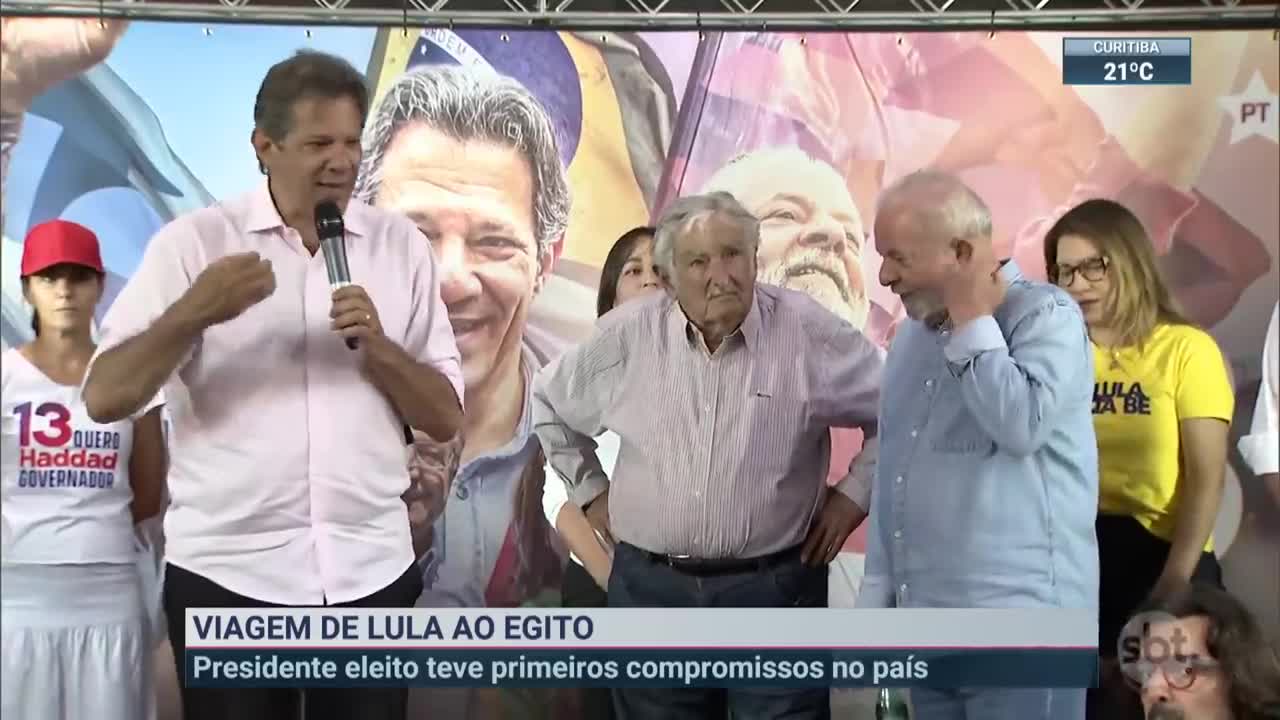 Lula se encontra com representantes no Egito | SBT Brasil (15/11/22)