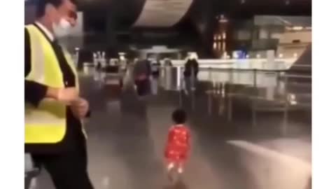 Cute girl asking permission to say goodbye