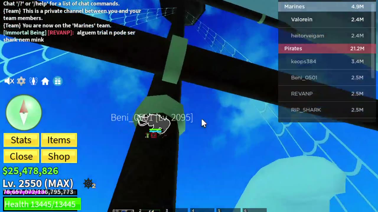 Blox Fruits - Mammoth casually crossing ocean