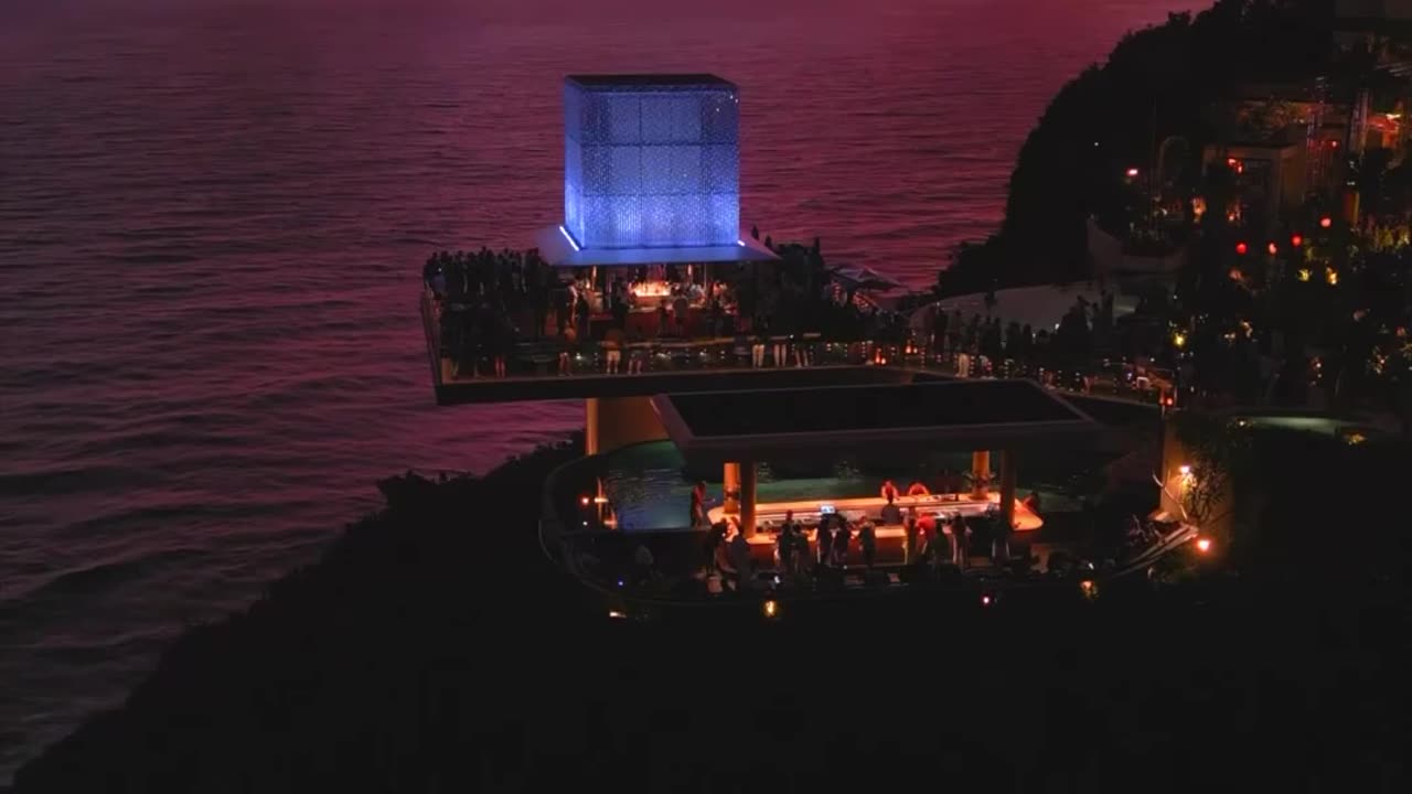 Balinese night club with a gorgeous view of the ocean~Indonesia