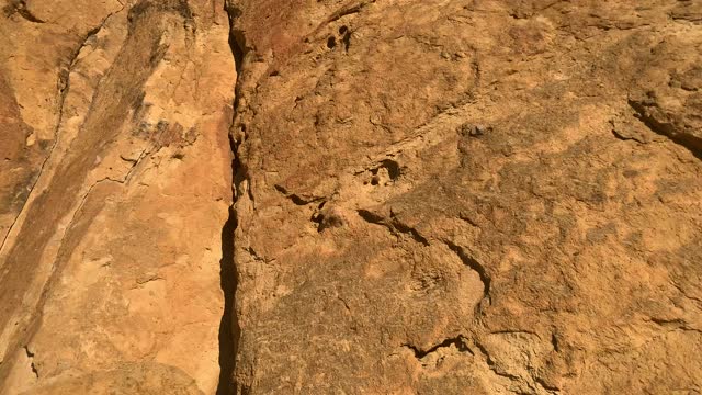 Central Oregon – Smith Rock State Park – Looking STRAIGHT UP at the Canyon Wall – 4K