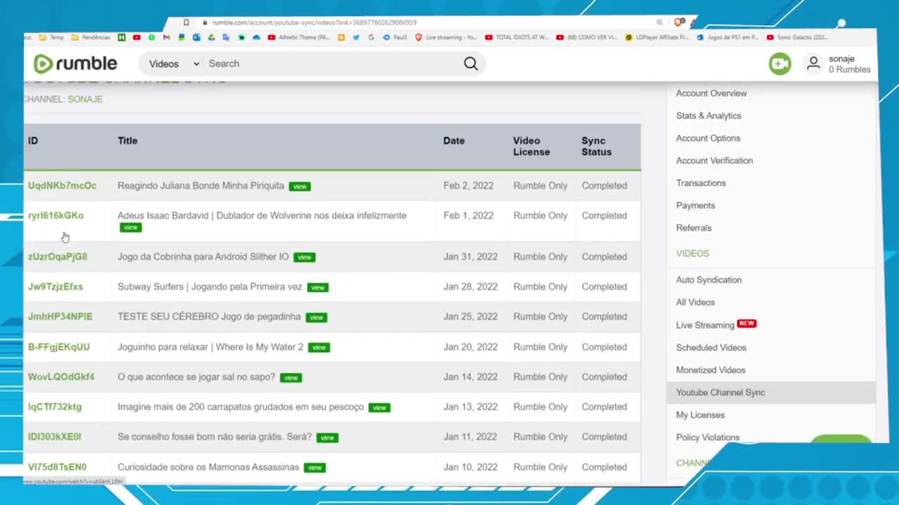 How to sync YouTube Channel on Rumble video platform