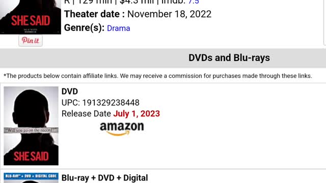 She said Blu ray and DVD release date confirmed