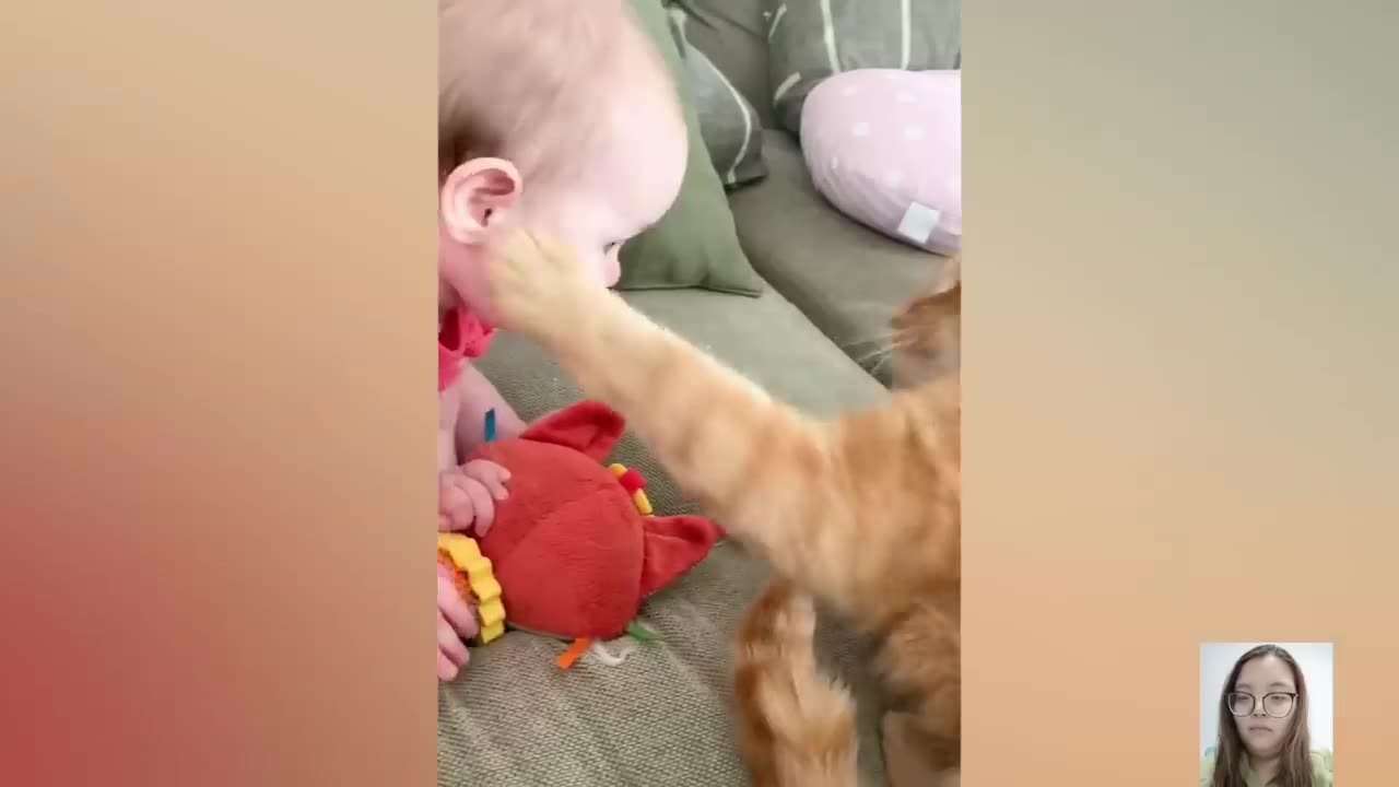 Funny kids and animals