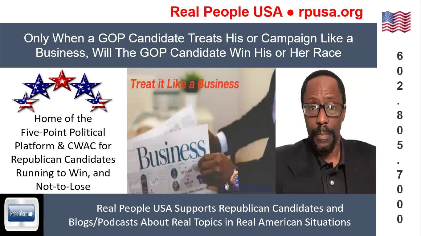 Treat Your GOP Candidate Campaign Like A Business to Win