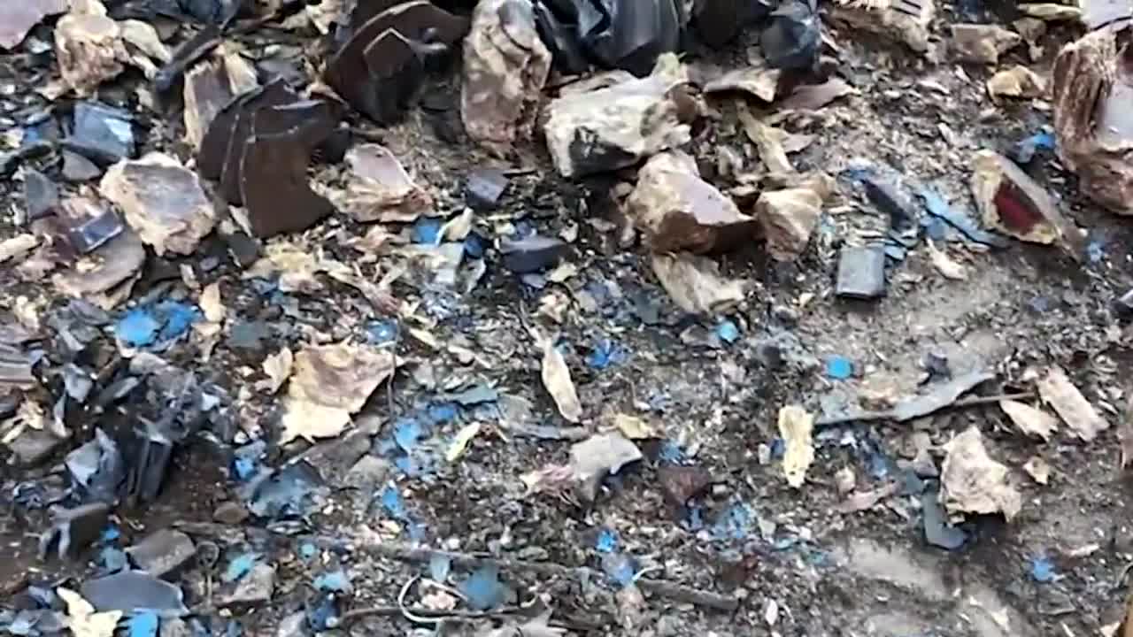 The motorcycle was stuck in the shredder