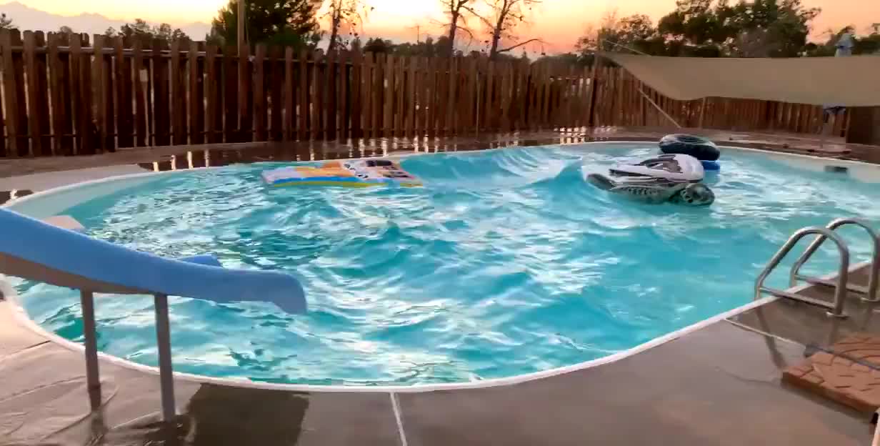 California earthquake creates waves in family swimming pool