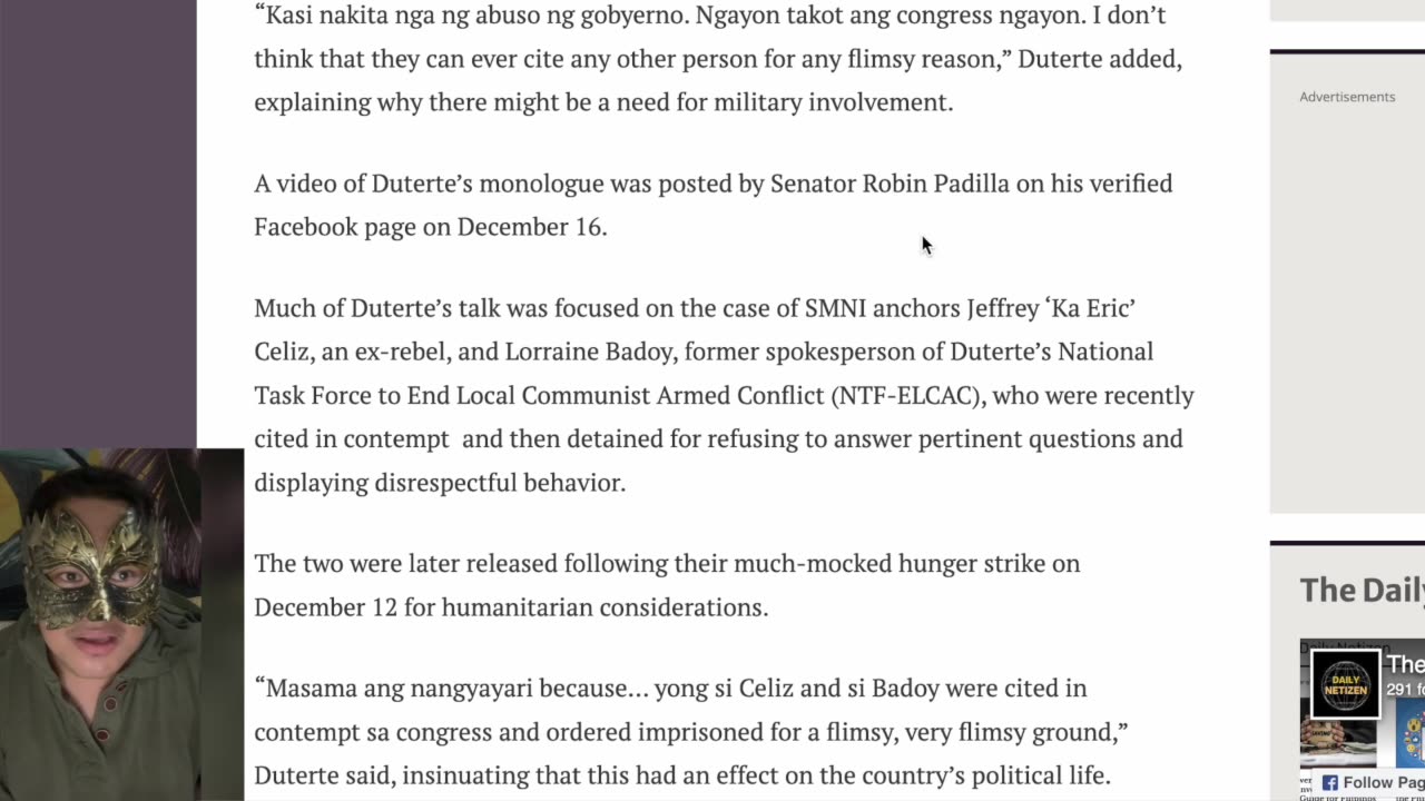 Is Duterte Bragging About Military Support? Natakot Daw ang Marcos-Romualdez Congress!