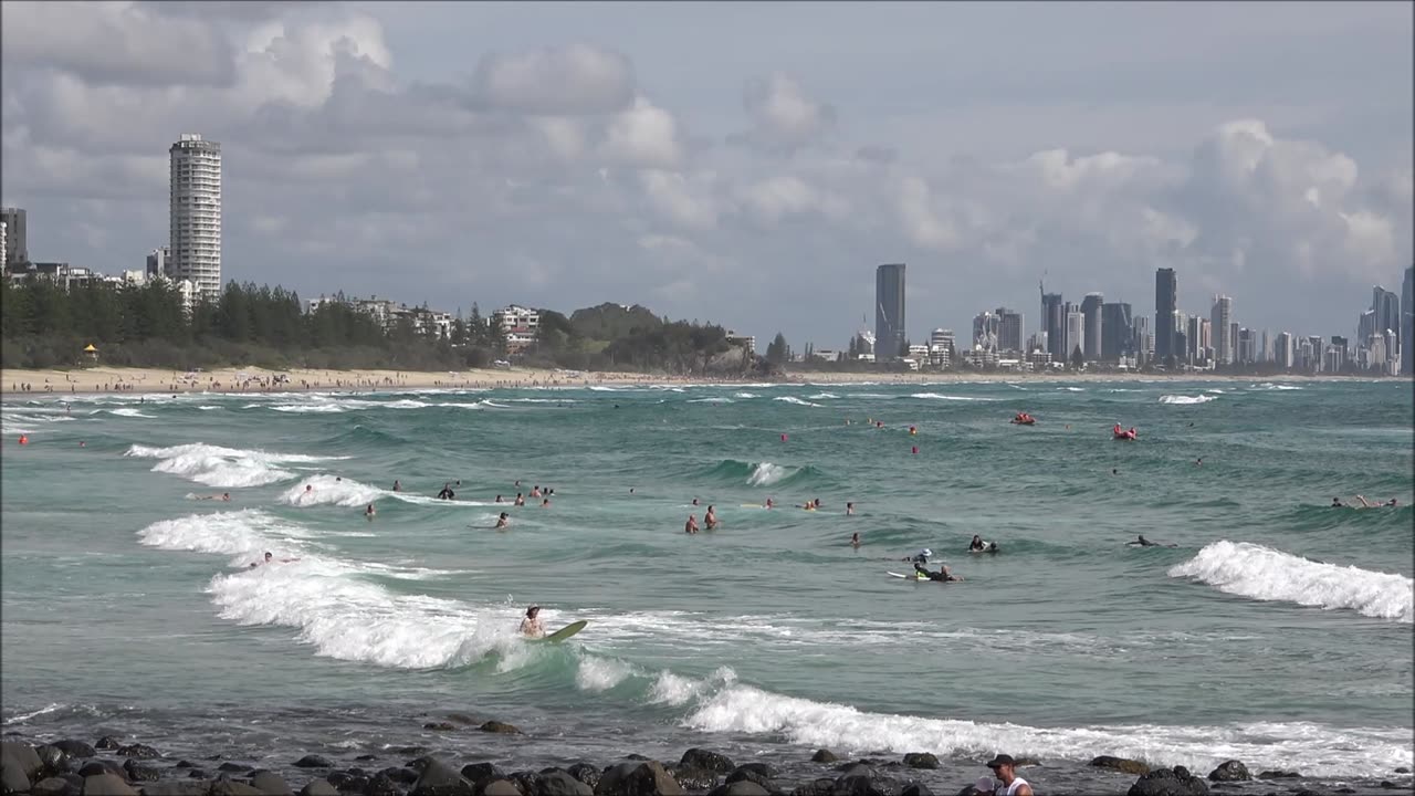 Surfing at Burleigh, Australia