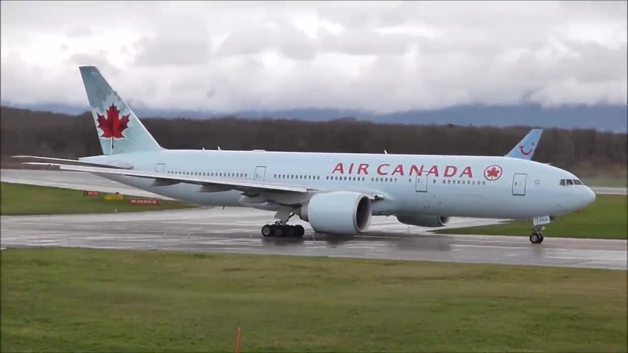 [FullHD] Air Canada Boeing 777-200(LR) landing & takeoff at GenevaGVALSGG