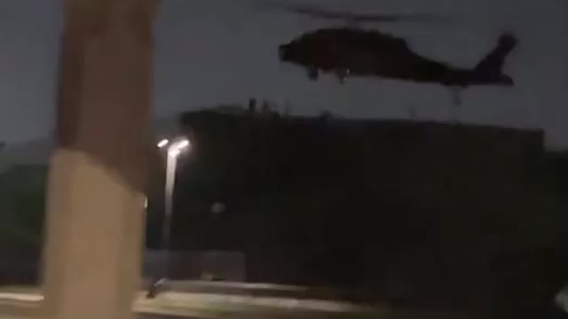 Two Blackhawks apparently using IR just landed in a parking lot off a major freeway