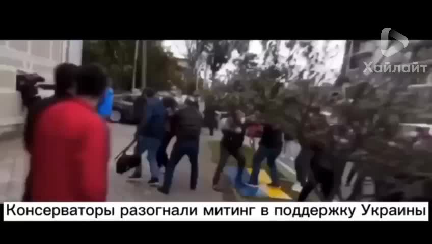 V Gruzínském hlavním městě v Tbilisi rozehnali místní obyvatelé demonstraci pro Ukrajinu