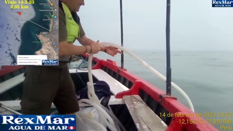 Viaje Completo de extracción de Agua de Mar RexMar Perú del 14-2-23 . Realizado a 2,95 km