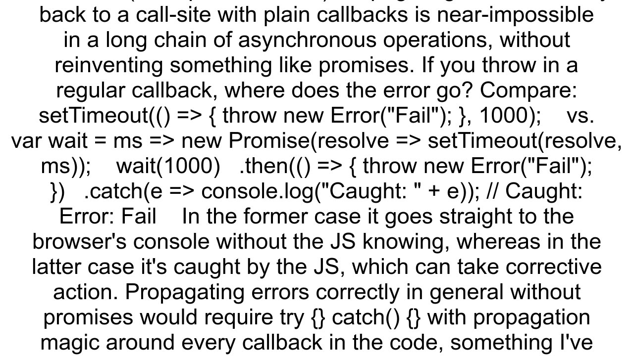 Why should I use Promises over Callbacks in javascript